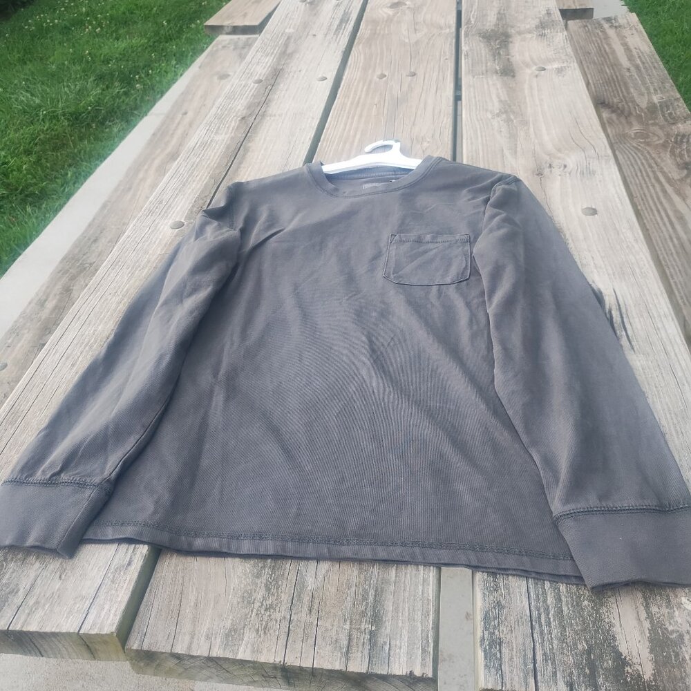 Men's Good fellow & Co M Earth Tone Gray Long Sleeve PocketT-shirt